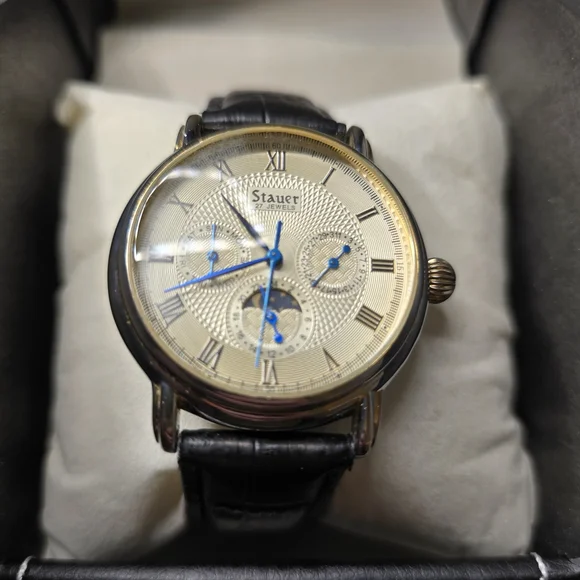 Stauer Automatic Moonphase Watch With Display Case Back - Picture 2 of 10